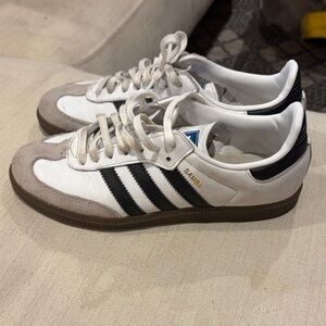 Adidas Samba White and Black Shoes with Gray Details